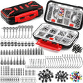 Fishing Accessories Set, 264/397pcs Fishing Tackle Box with Hooks, Weights Sinkers, Swivels, Beads, Fishing Gear