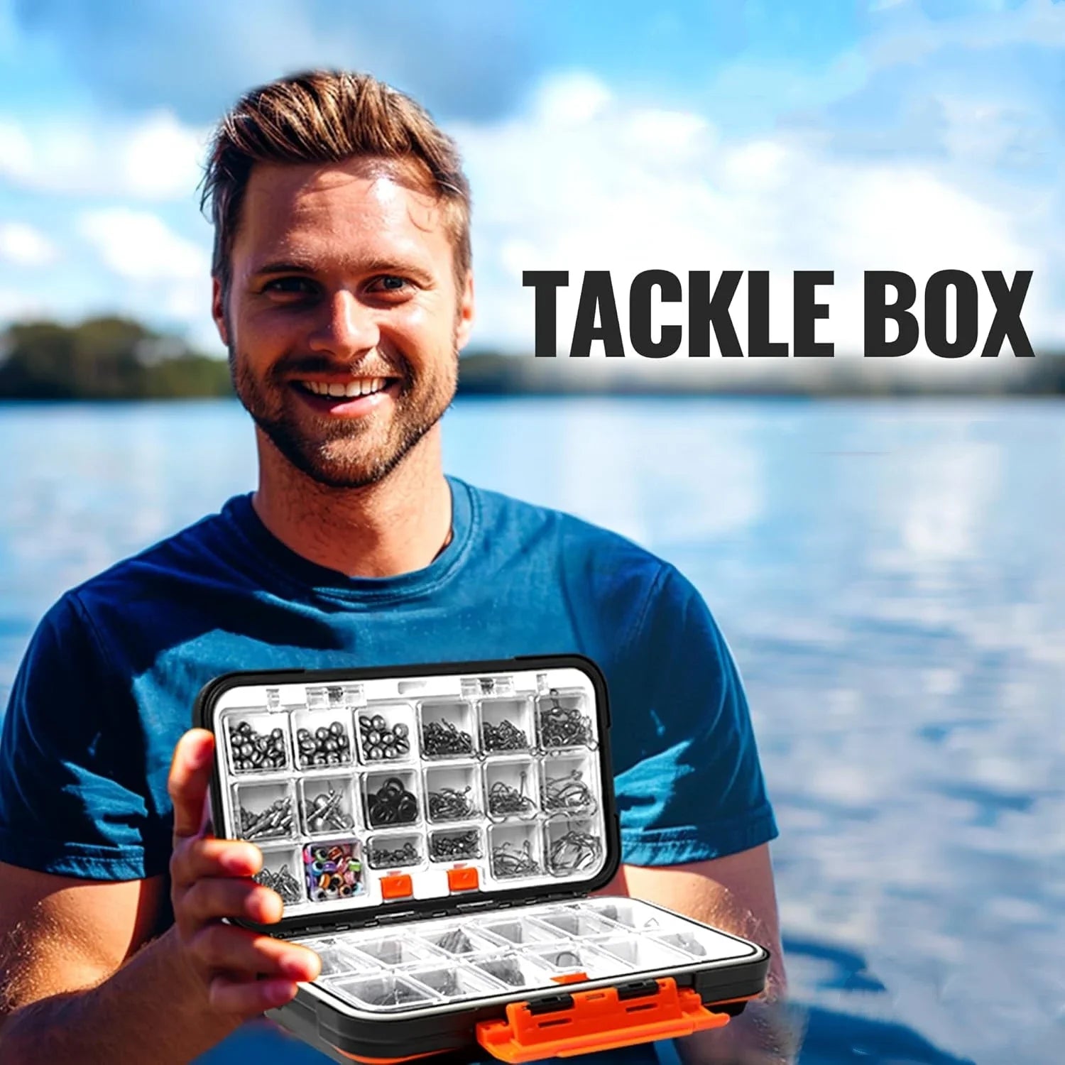 Fishing Accessories Set, 264/397pcs Fishing Tackle Box with Hooks, Weights Sinkers, Swivels, Beads, Fishing Gear